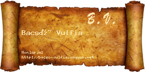Bacsó Vulfia névjegykártya